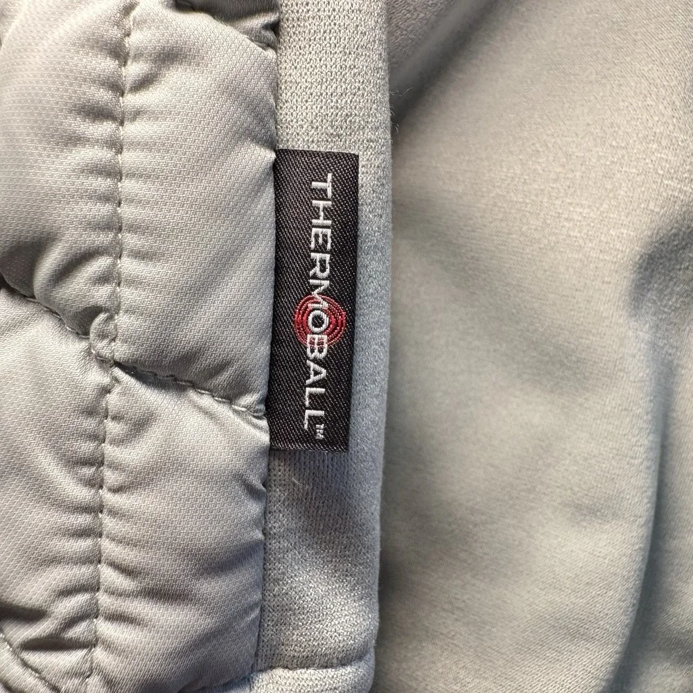 The North Face Kilowatt Gray‎ Thermoball Hooded Vest Men's Sz M EUC